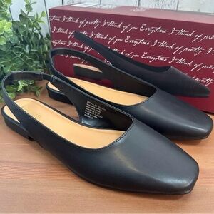Kensie Black Slingback Flats